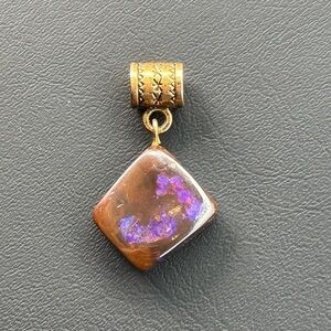 Large Natural Boulder Opal Pendant from Australia